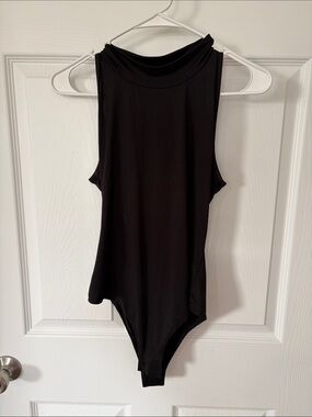 Black Sleeveless Mock Neck Bodysuit